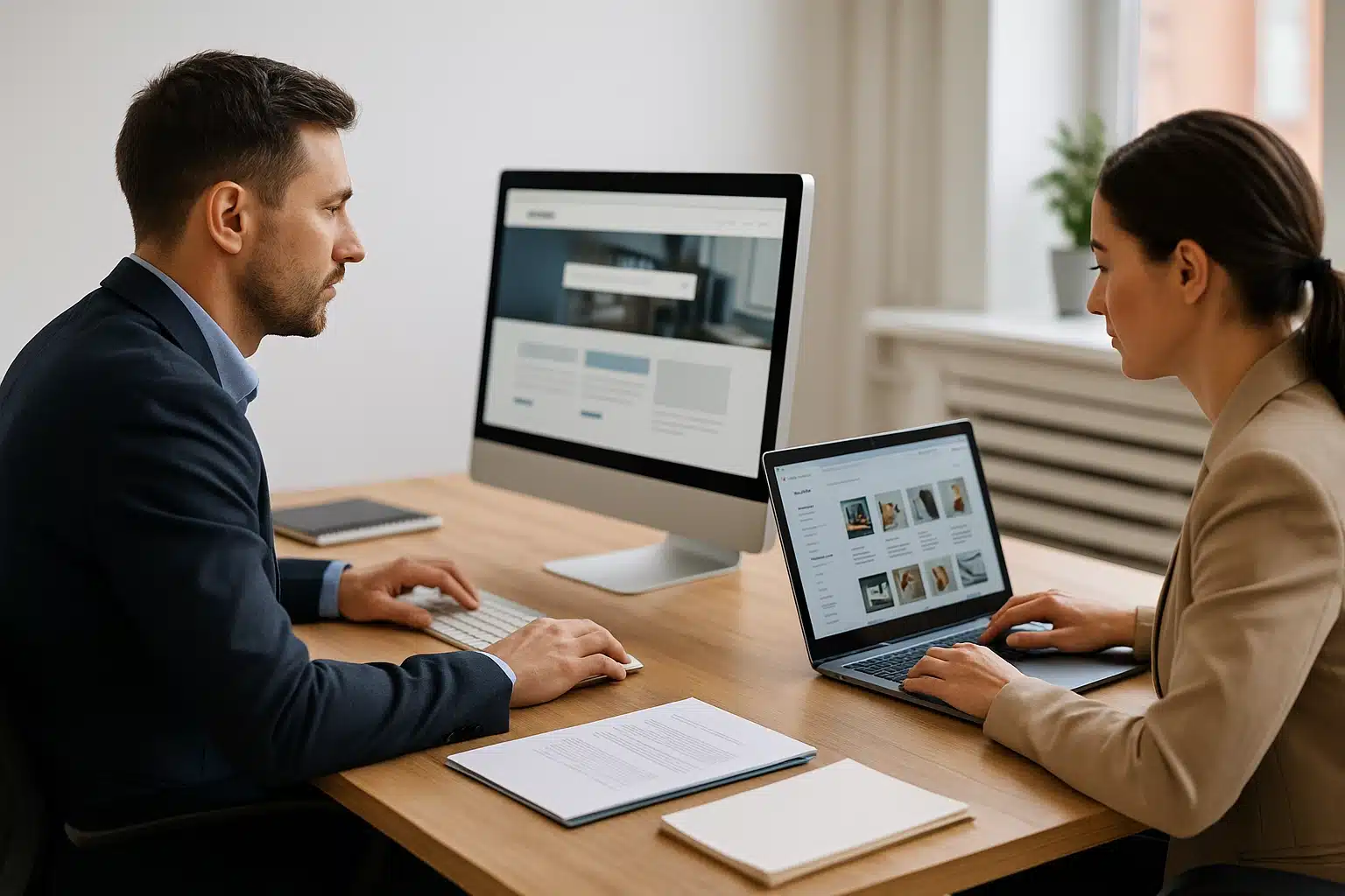 Comparação entre site institucional e loja virtual em ambiente profissional